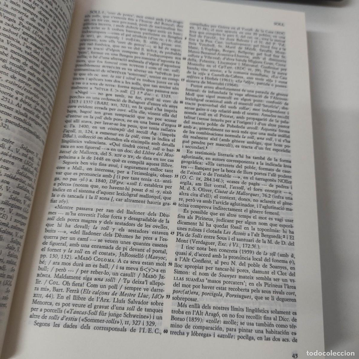 Diccionarios de segunda mano: Diccionari Etimologic I Complementari de la Llengua catalana. - Foto 8