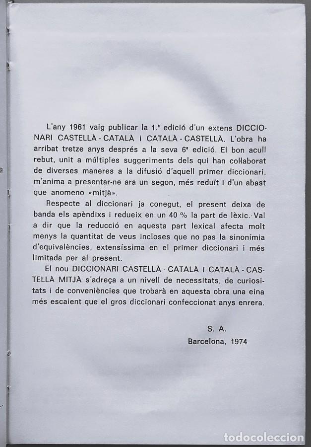 Diccionarios de segunda mano: Diccionari Castell&aacute;-Catal&aacute;. Catal&aacute;-Castell&aacute; - Mitj&aacute; - Foto 3