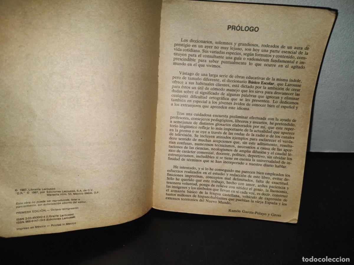 Diccionarios de segunda mano: 203- LAROUSSE. DICCONARIO B&Aacute;SICO ESCOLAR - 1987 - Foto 6