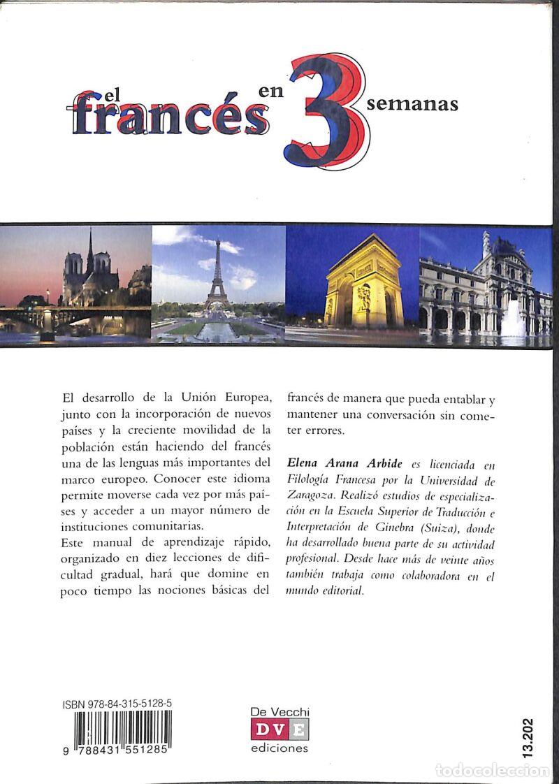Diccionarios de segunda mano: Frances En 3 Semanas - Elena Arana Arbide - De Vecchi Ediciones - Idiomas - Foto 2