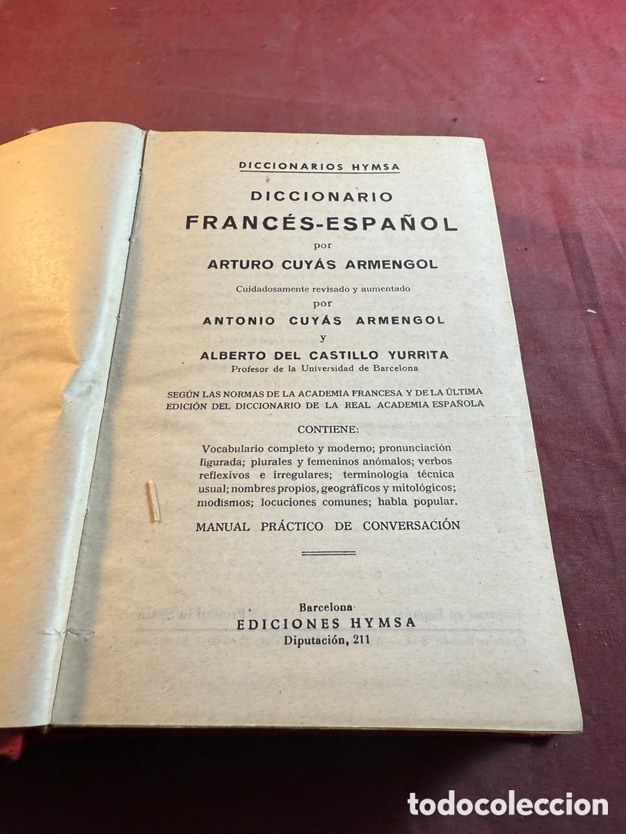 Diccionarios de segunda mano: DICCIONARIO FRANC&Eacute;S - ESPA&Ntilde;OL - Foto 2