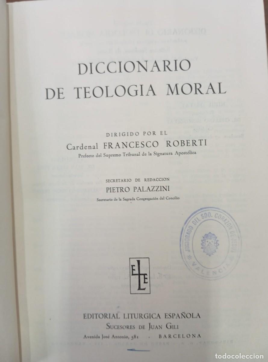 Diccionarios de segunda mano: DICCIONARIO DE TEOLOGIA MORAL - Foto 1