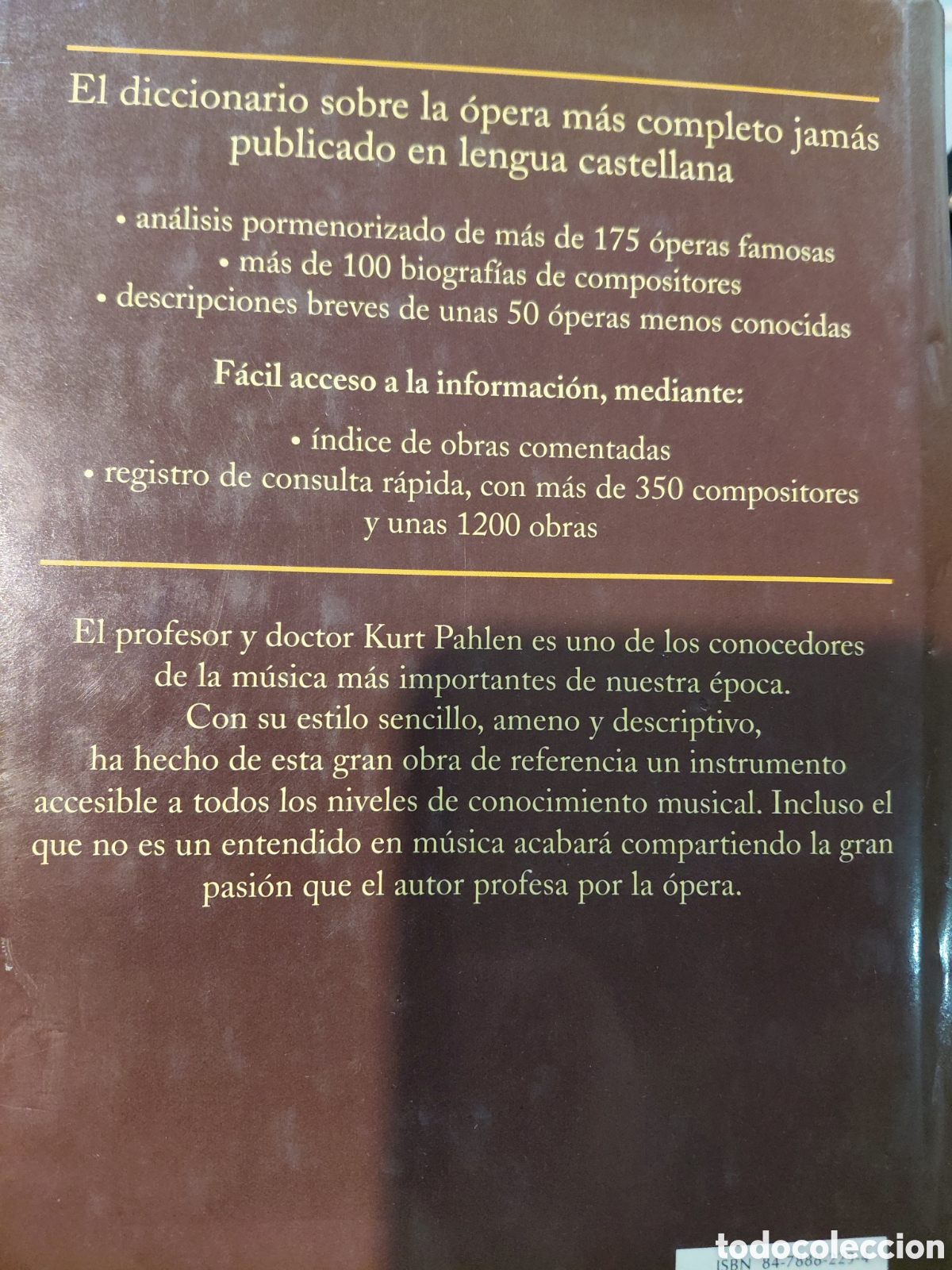 Diccionarios de segunda mano: KurtPahlen. Diccionario de la &oacute;pera - Foto 2