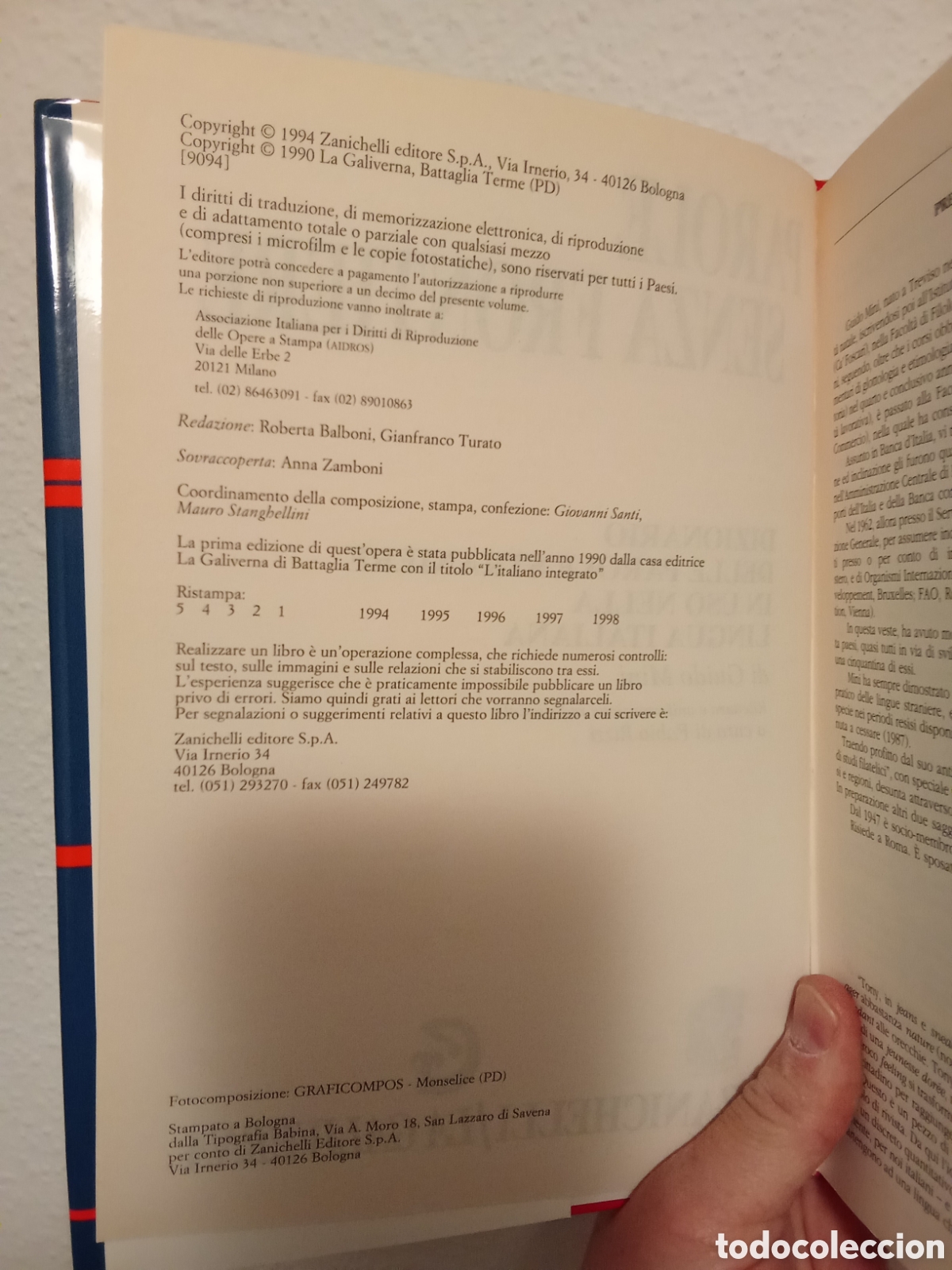 Diccionarios de segunda mano: Parole senza frontiere - Zanichelli / La galiverna - Foto 3