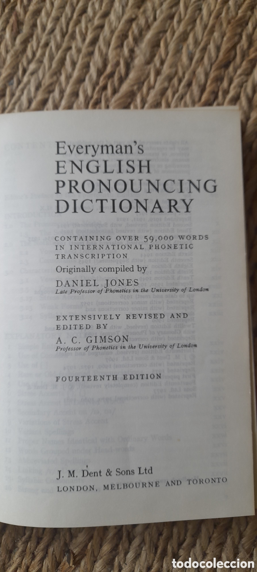 Diccionarios de segunda mano: Everymans English pronouncing dictionary - Foto 2