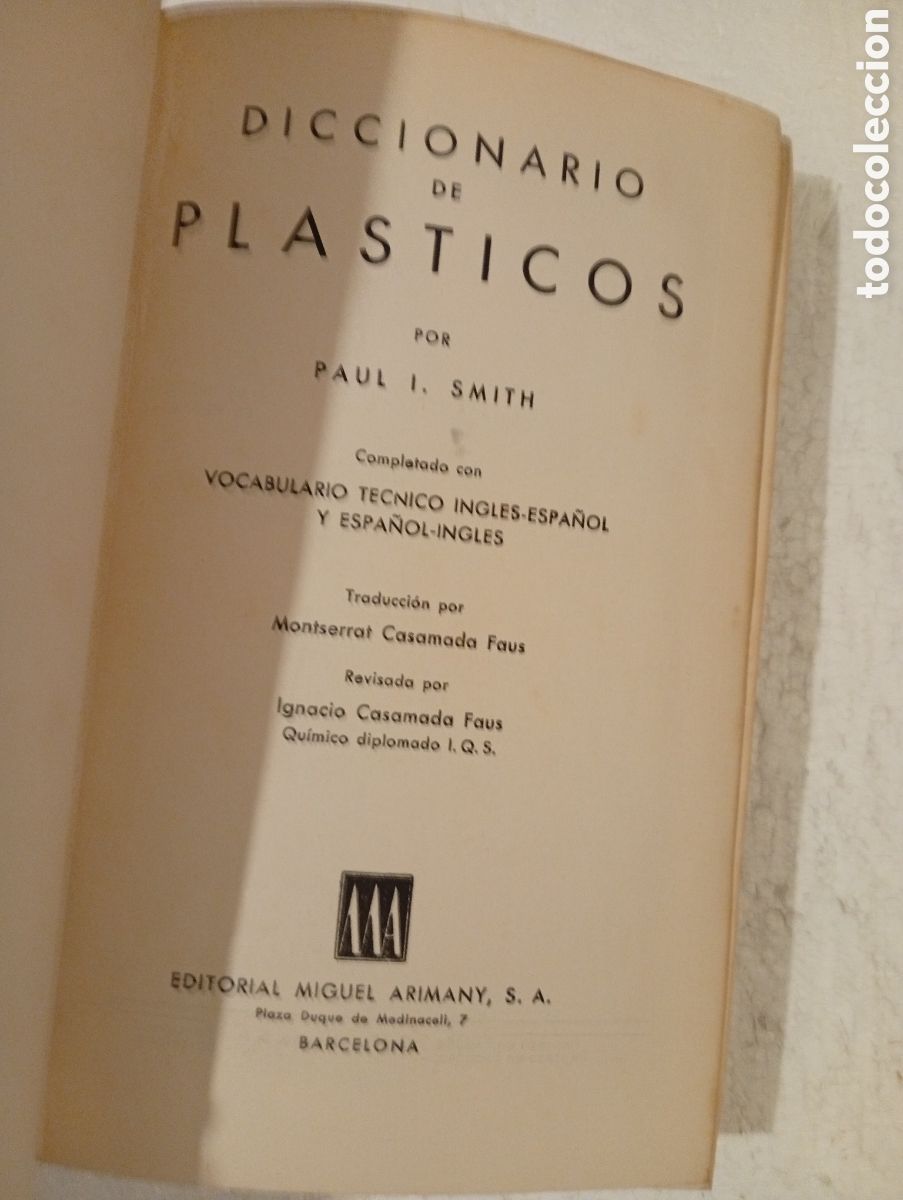 Diccionarios de segunda mano: DICCIONARIO DE PL&Aacute;STICOS. PAUL L. SMITH. - Foto 6