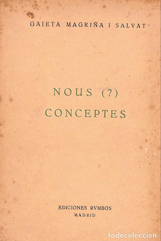 Diccionarios de segunda mano: NOUS (?) CONCEPTES. - Magri&ntilde;&aacute; I Salvat, Gaiet&aacute; - Ed. RVMBOS - 1951, 1&ordf; ed.