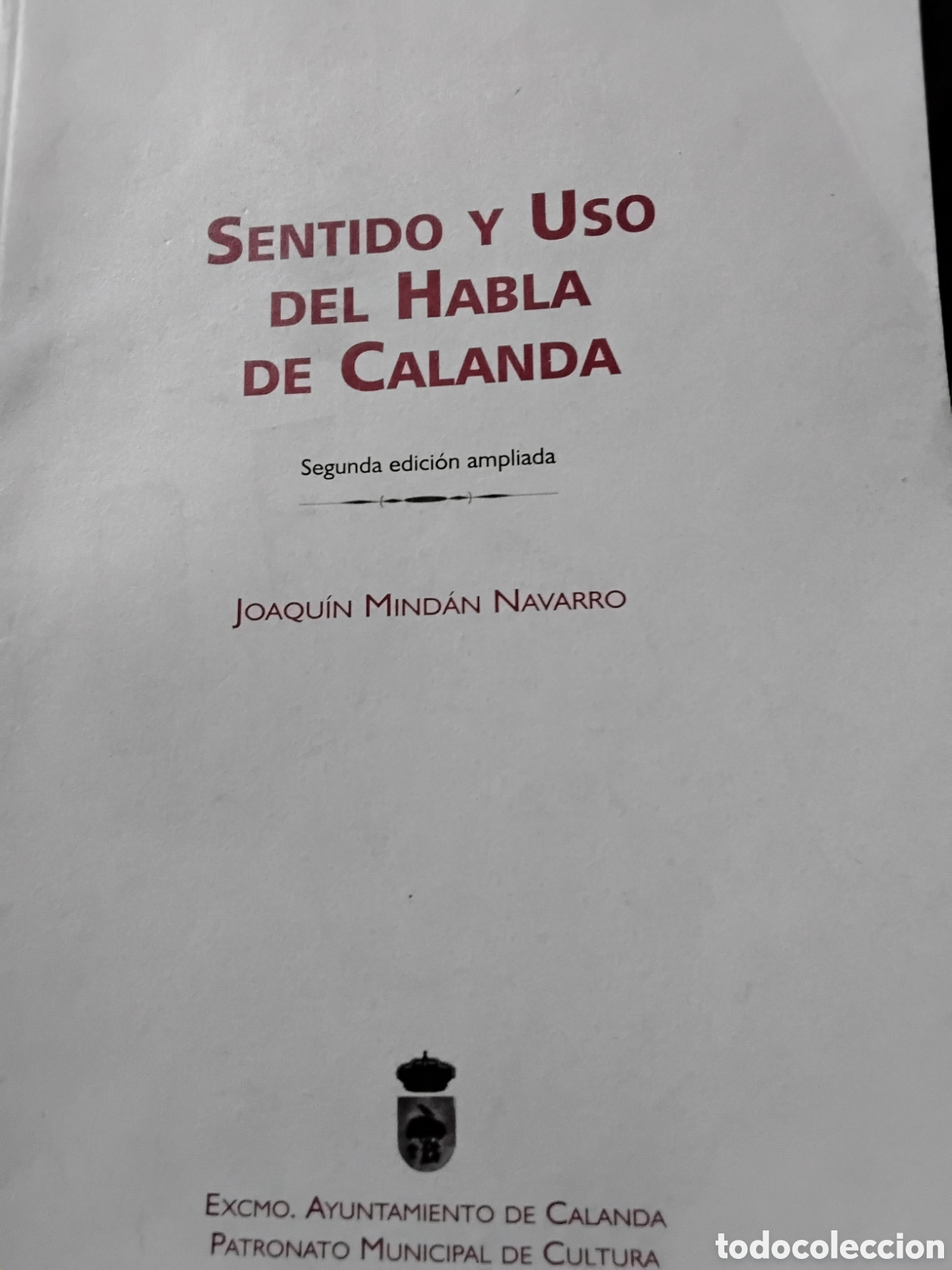 Diccionarios de segunda mano: Sentido y uso del habla de calanda. JOAQU&Iacute;N MIND&Aacute;N NAVARRO