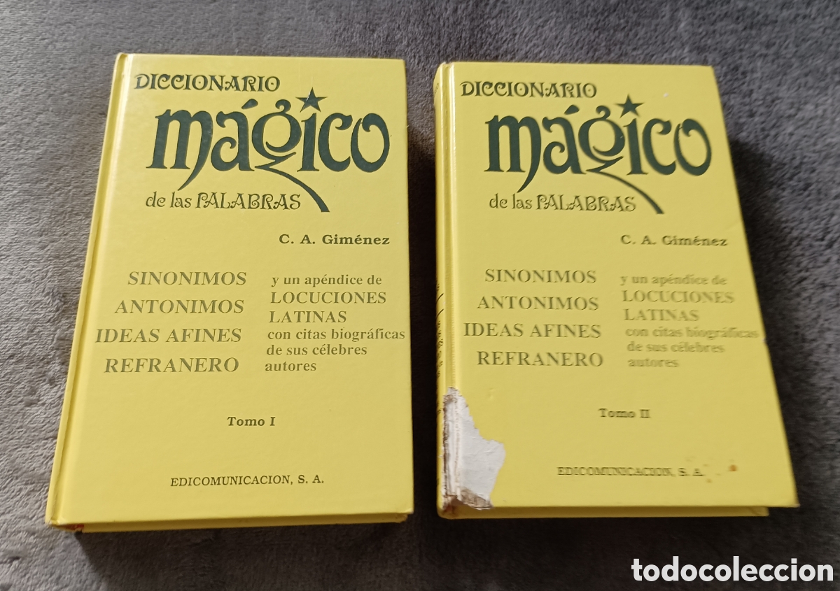 Diccionarios de segunda mano: Lote DICCIONARIO M&Aacute;GICO DE LAS PALABRAS, C. A. Gim&eacute;nez. Obra completa 2 tomos. Tapa dura, 1989.