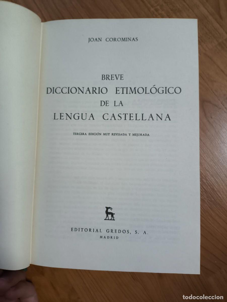 Diccionarios de segunda mano: diccionario etimologico - Foto 4
