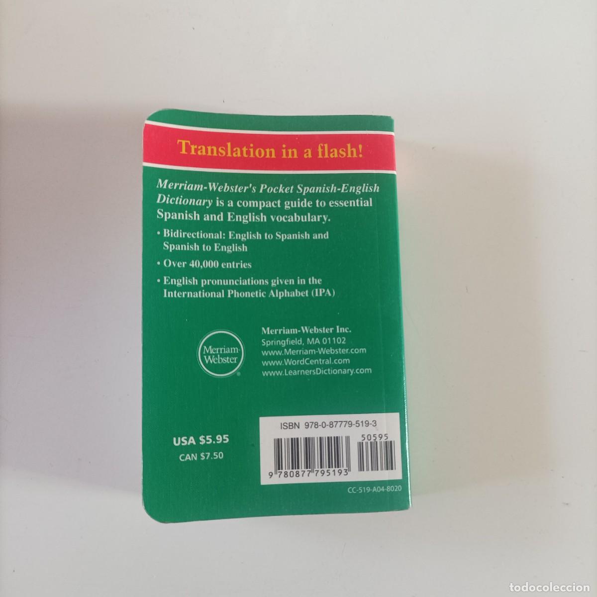 Diccionarios de segunda mano: Merriam Websters Pocket Spanish-English Dictionary - Pocket Reference Library - Foto 2