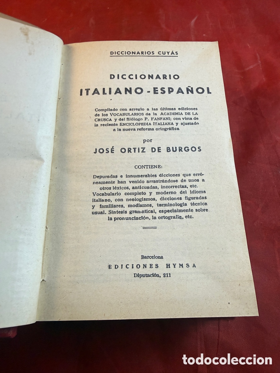 Diccionarios de segunda mano: DICCIONARIO ITALIANO - ESPA&Ntilde;OL