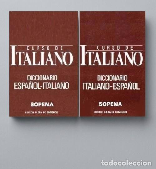 Diccionarios de segunda mano: M4070 - CURSO DE ITALIANO. [2 TOMOS - ITALIANO / ESPA&Ntilde;OL + ESPA&Ntilde;OL / ITALIANO. EDITORIAL SOPENA.