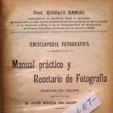 Libros de segunda mano: ANTIGUA ENCICLOPEDIA FOTOGRAFICA - MANUAL PRACTICO Y RECETARIO FOTOGRAFICO - 1914 -. Lote 146707130