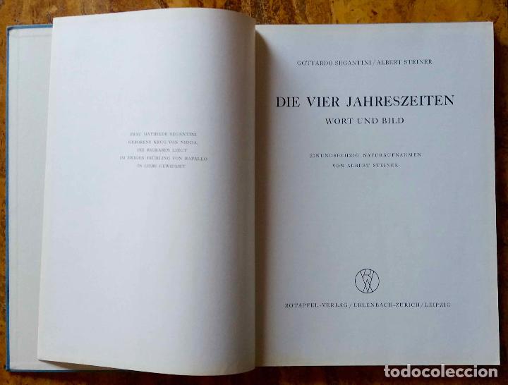 Second hand books: DIE VIER JAHRESZEITEN, WORT UND BILD. GOTTARDO SEGANTINI, ALBERT STEINER. LIBRO FOTOGRAF&Iacute;AS A&Ntilde;O 1938