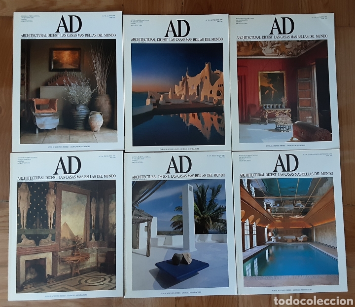 Second hand books: AD Architectural Digest, Las casas m&aacute;s bellas del mundo n&uacute;meros 31, 33, 34,36,45 y 46 a&ntilde;os 1990,92.