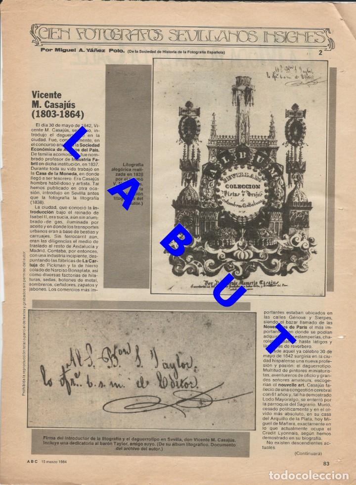 Libri di seconda mano: 2 CIEN FOTOGRAFOS SEVILLANOS INSIGNES VICENTE M CASAJUS 1 HOJA W6