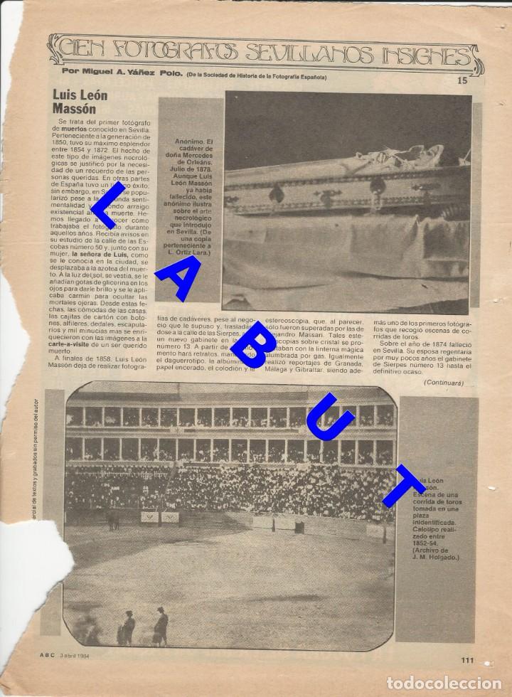 Libri di seconda mano: 15 CIEN FOTOGRAFOS SEVILLANOS INSIGNES LUIS LEON MASSON 1 HOJA W6