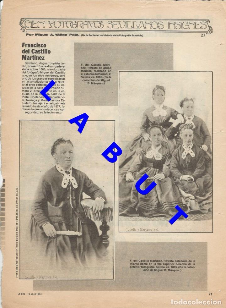 Libri di seconda mano: 27 CIEN FOTOGRAFOS SEVILLANOS INSIGNES FRANCISCO DEL CASTILLO MARTINEZ 1 HOJA W6