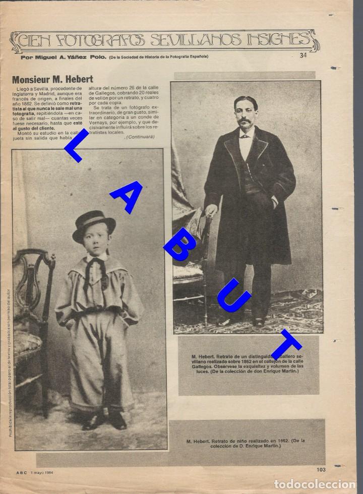 Libri di seconda mano: 34 CIEN FOTOGRAFOS SEVILLANOS INSIGNES MONSIEUR M HEBERT 1 HOJA W6