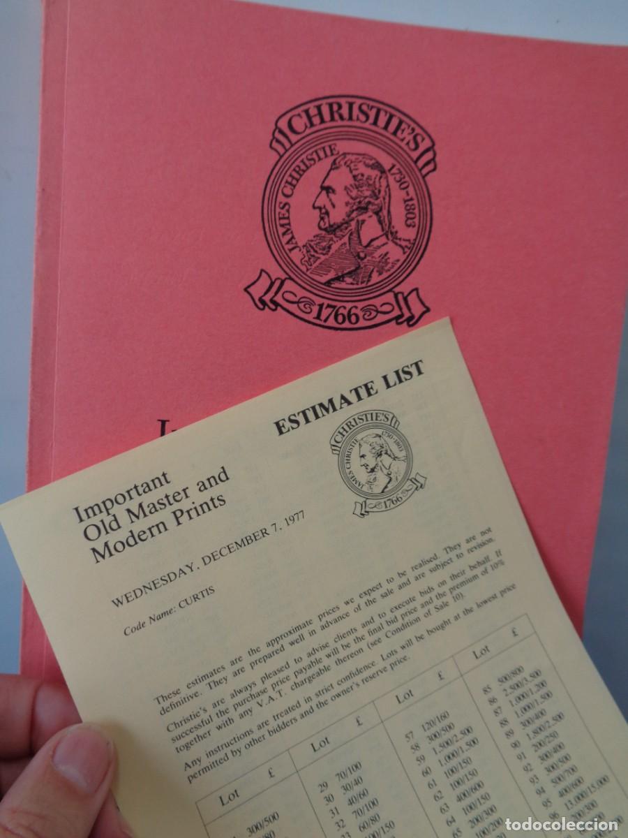 Libros de segunda mano: &iexcl;&iexcl; &rdquo;CHRISTIE'S.&rdquo;- 1776. Important Old Master and Modern Prints. =CATALOGOG.= !! C-31.
