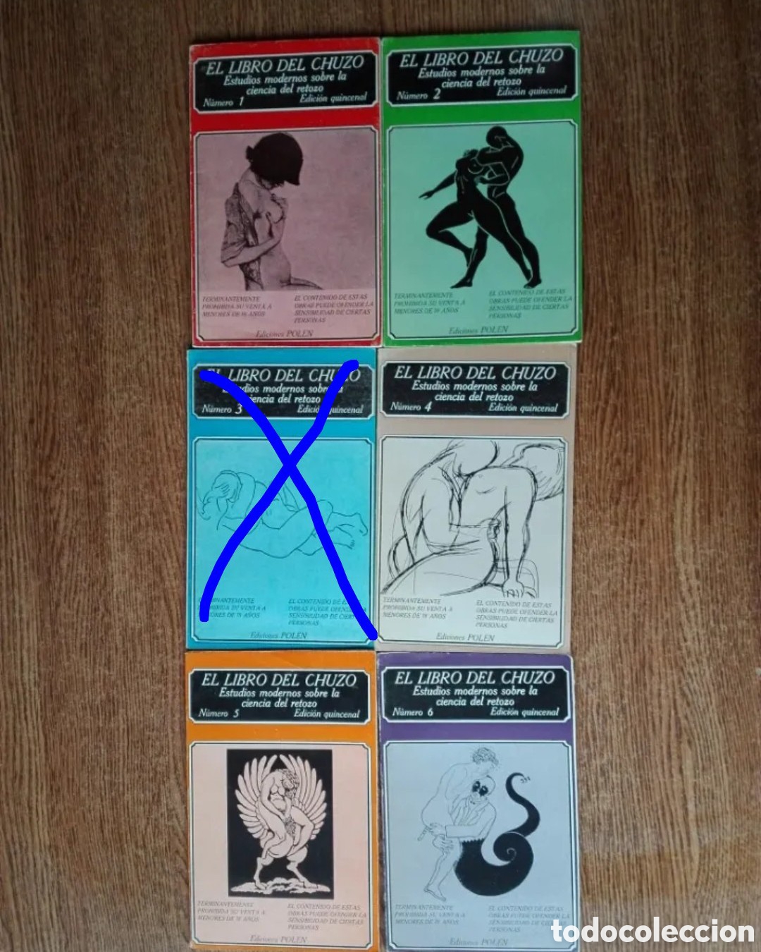 Libros de segunda mano: El libro del chuzo. Estudios modernos sobre la ciencia del retozo. Sexo. Porno Ed polen. 1978. 5 vol