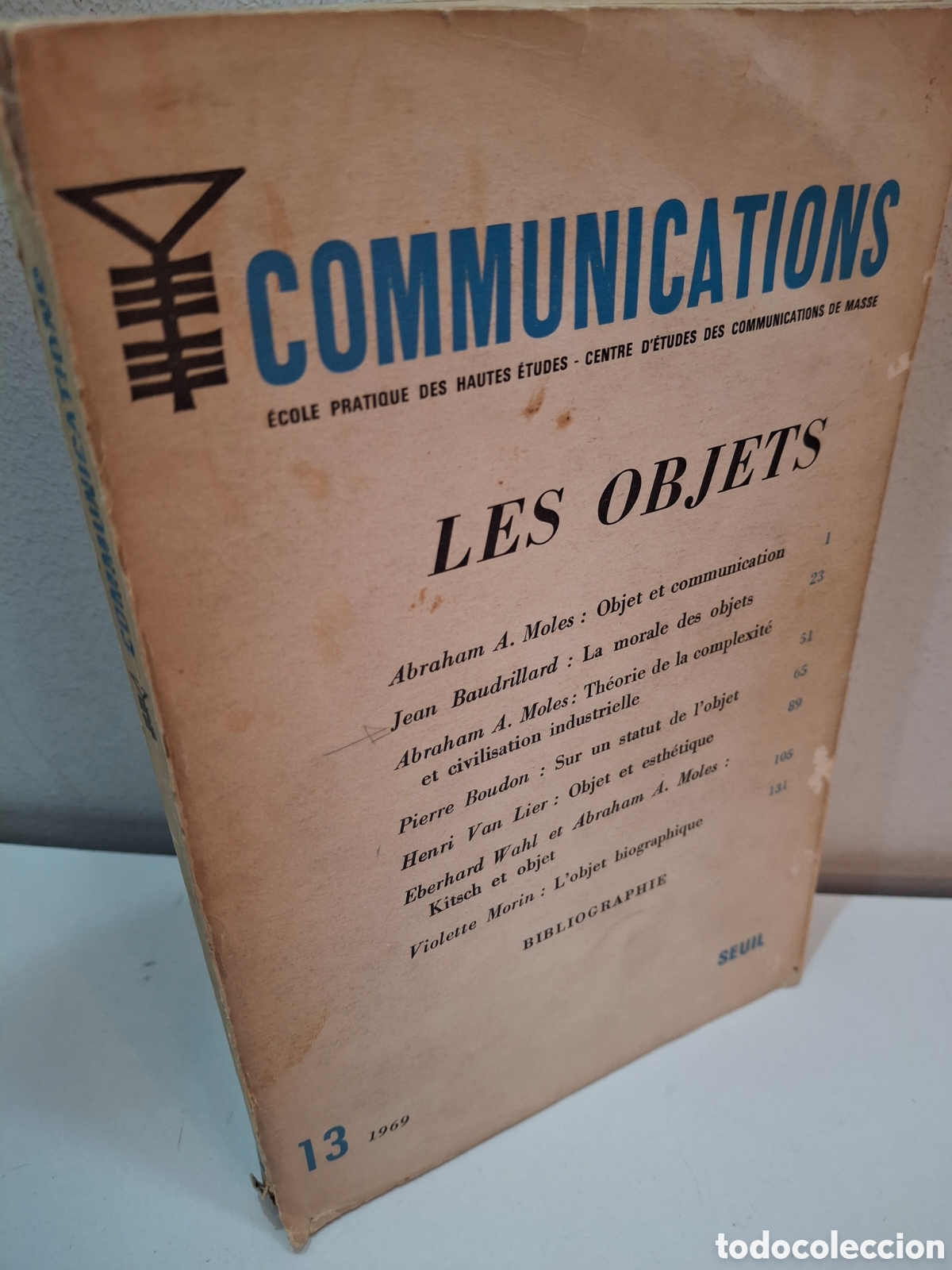 Libros de segunda mano: LES OBJECTS, COMMUNICATIONS N&ordm; 13, SEUIL, 1969