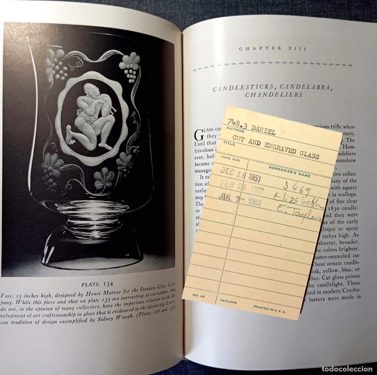 Libri di seconda mano: ⚜️ L03. Casa Americana Madrid 1952 Ficha Prestamo - Libro Vidrio Grabado 1950 Dorothy Daniel Primera