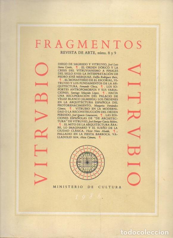 Libros de segunda mano: Fragmentos revista de arte 8 y 9 - Ministerio de Cultura - 1986