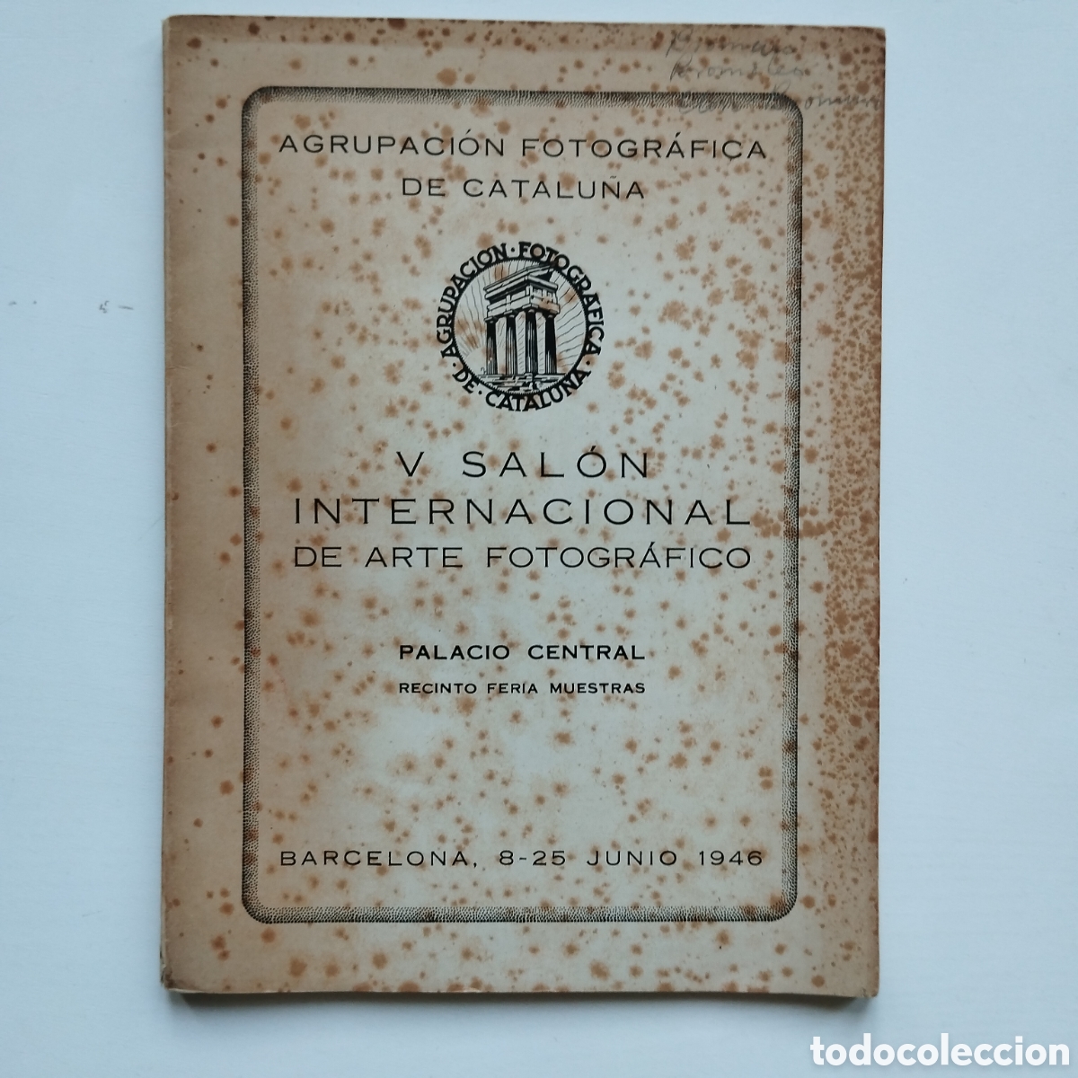 Libros de segunda mano: CATALOGO V SAL&Oacute;N INTERNACIONAL ARTE FOTOGR&Aacute;FICO BARCELONA JUNIO 1946 OBRAS EXPUESTAS
