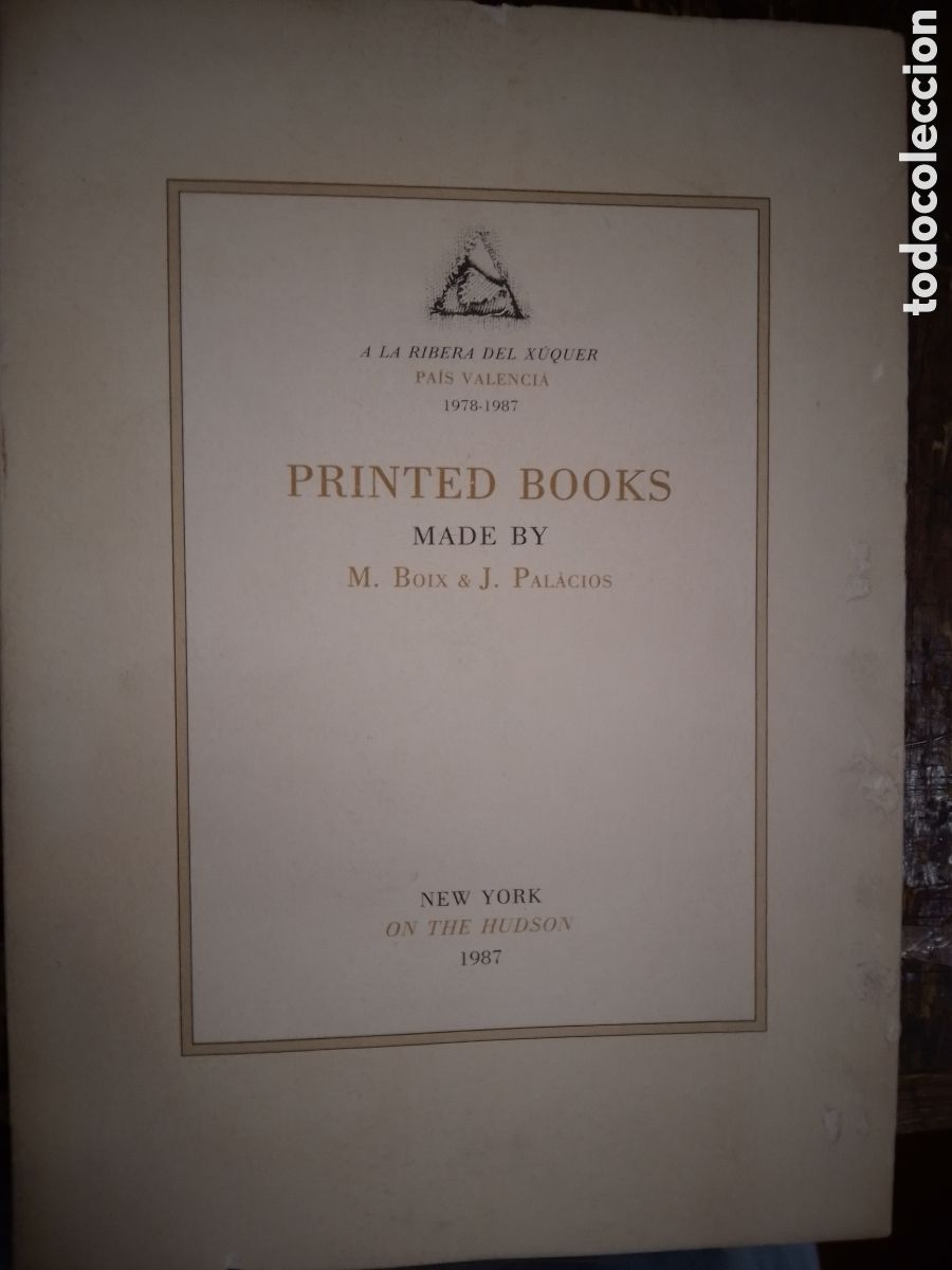 Libros de segunda mano: PRINTED BOOKS. BOIX, M. & J. PALACIOS. NEW YORK. ON THE HUDSON. 1987