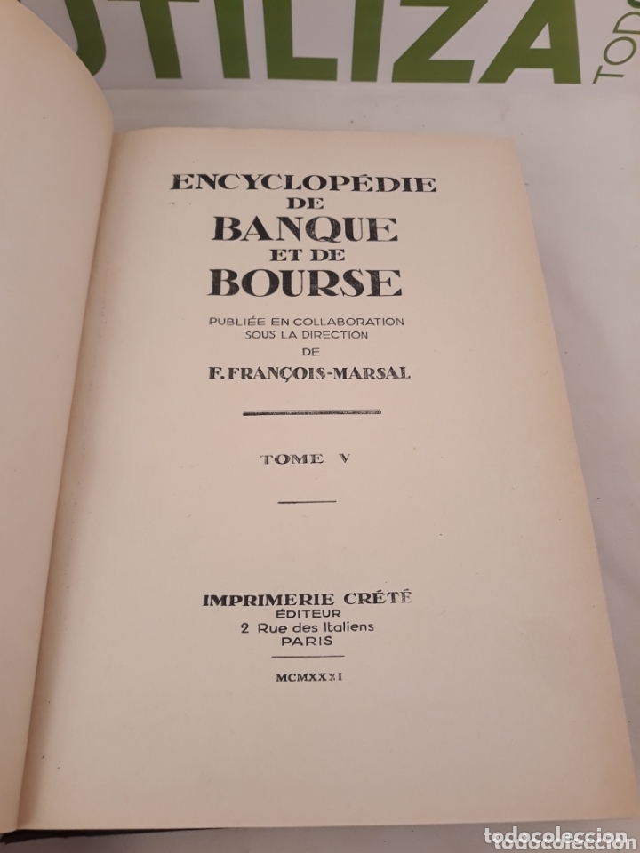 Enciclopedias de segunda mano: Encyclopedie de banque et de bourse. Paris. - Foto 3