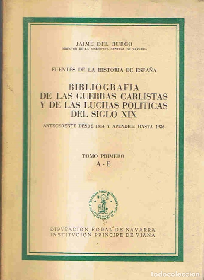 Enciclopedias de segunda mano: BIBLIOGRAF&Iacute;A DE LAS GUERRAS CARLISTAS Y DE LAS LUCHAS POL&Iacute;TICAS DEL SIGLO XIX. V tomos.