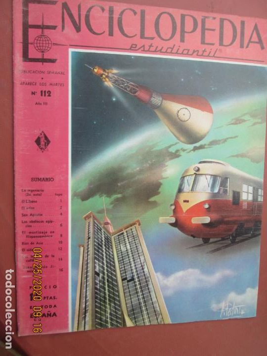 Livros em segunda m&atilde;o: ENCICLOPEDIA  ESTUDIANTIL N&ordm; 112 A&Ntilde;O III  A&Ntilde;OS 1960