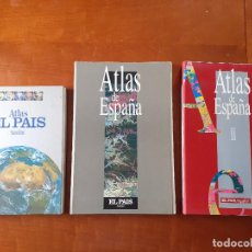 Enciclopedias de segunda mano: ATLAS MUNDIAL Y DE ESPAÑA - AGUILAR - EL PAÍS TRES TOMOS. Lote 359992175