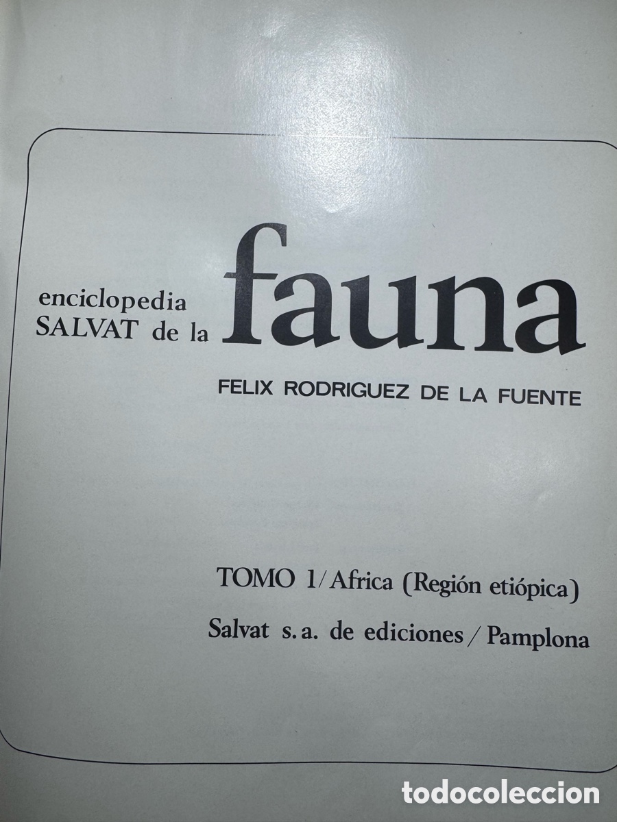 Enciclopedias de segunda mano: Enciclopedia Salvat de la fauna Tomo I &Aacute;frica Feliz Rodr&iacute;guez de la Fuente