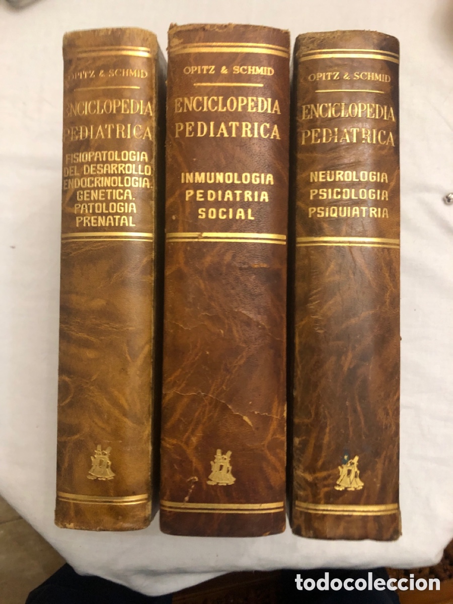 Enciclopedias de segunda mano: Enciclopedia Pedi&aacute;trica Opitz & Schmid &ndash; Tomos I, III y VIII &ndash; Ediciones Morata &ndash; Medicina antigu