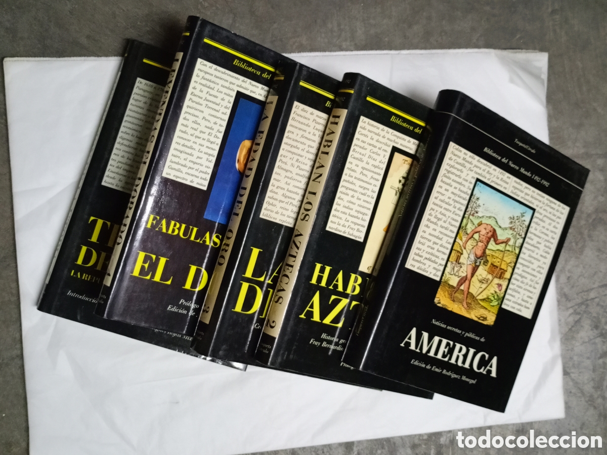 Second hand encyclopedias: BIBLIOTECA DEL NUEVO MUNDO 5 TOMOS 1492-1992. AMERICA / EL DORADO / AZTECAS / UTOPIA / EDAD DEL ORO