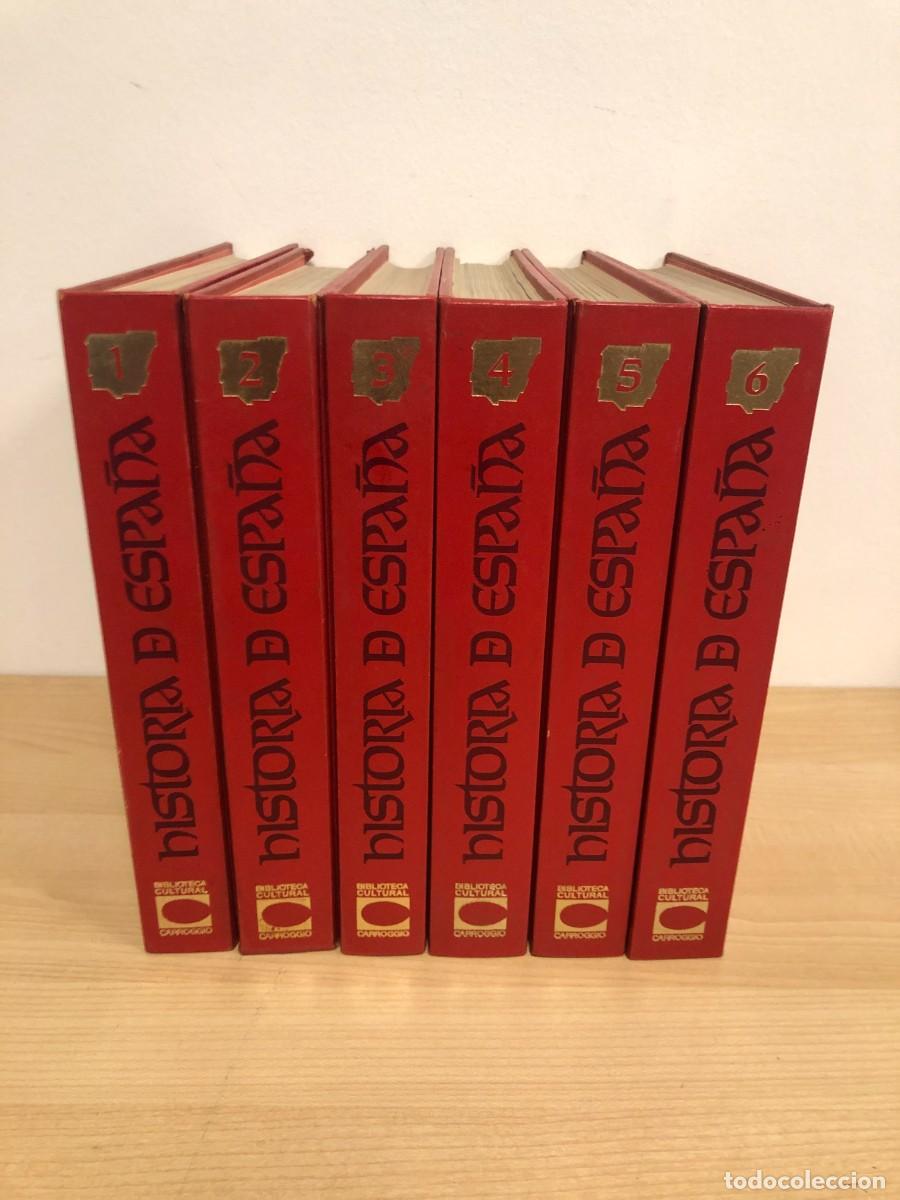 Enciclopedias de segunda mano: Historia de Espa&ntilde;a Biblioteca Cultural Carroggio 6 Tomos Completa 1&ordf; Edicion 1987