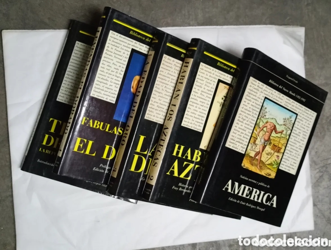 Enciclopedias de segunda mano: BIBLIOTECA DEL NUEVO MUNDO 5 TOMOS 1492-1992. AMERICA / EL DORADO / AZTECAS / UTOPIA / EDAD DEL ORO