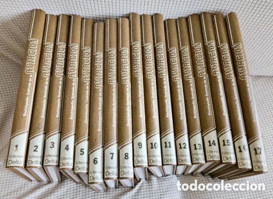 Enciclopedias de segunda mano: Enciclopedia ilustrada de la aviaci&oacute;n. 17 tomos. Completa.