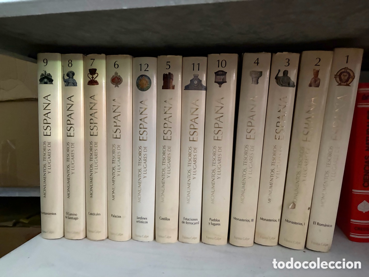Enciclopedias de segunda mano: Enciclopedia completa Monumentos, Tesoros y Lugares de Espa&ntilde;a &ndash; Espasa Calpe (12 tomos)
