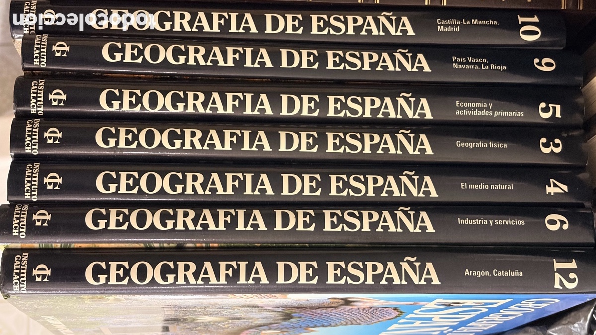 Enciclopedias de segunda mano: Colecci&oacute;n completa &ldquo;Geograf&iacute;a de Espa&ntilde;a&rdquo; - Instituto Gallach (14 vol&uacute;menes , tapa dura)