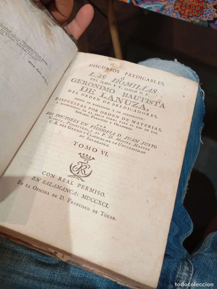 Enciclopedias de segunda mano: DISCURSOS PREDICABLES LAS HOMILIAS TOMO VI 1791