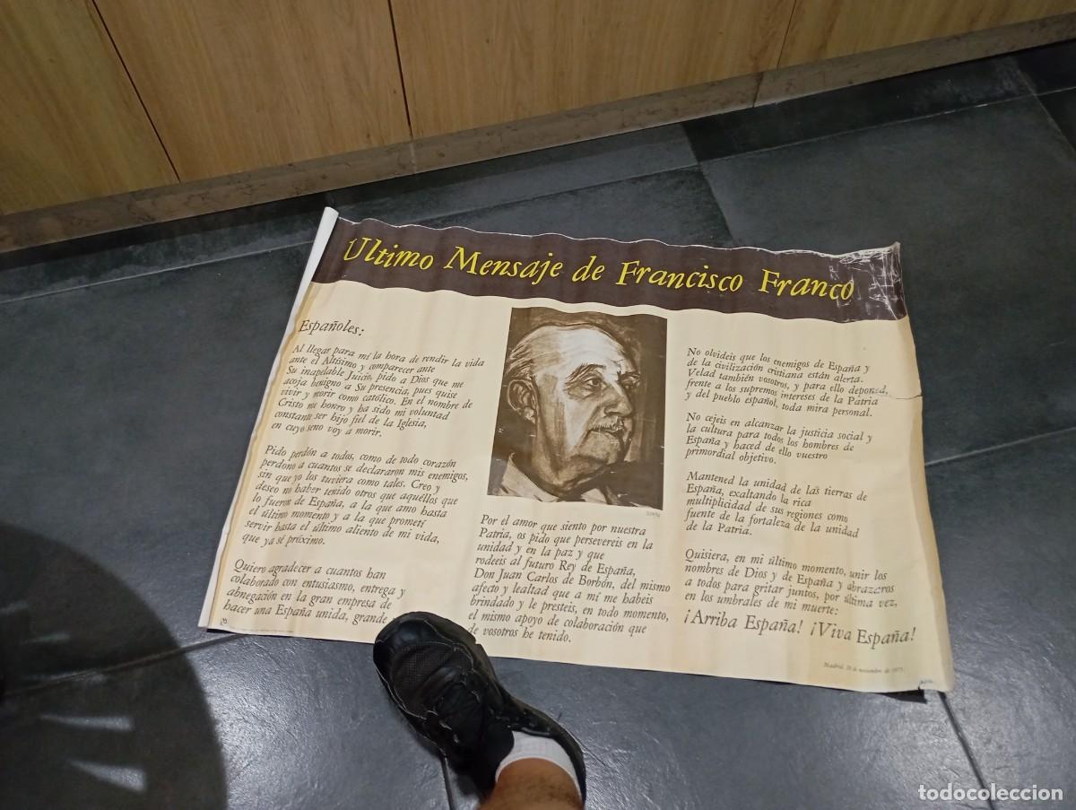 Enciclopedias de segunda mano: cartel ILTIMO MENSAJE DE FRANCISCO FRANCO 20 DE NOVIEMBRE DE 1975