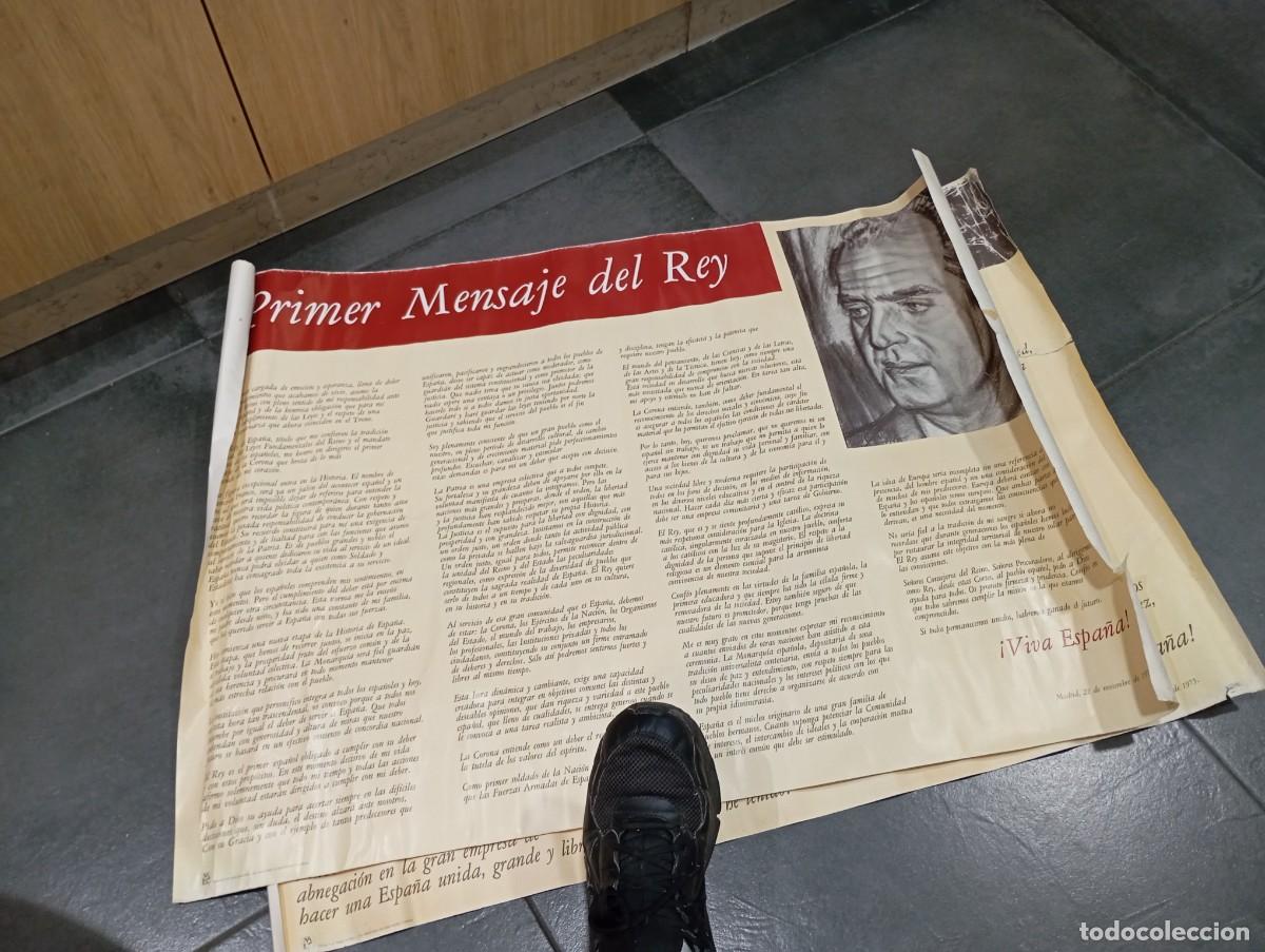 Enciclopedias de segunda mano: cartel PRIMER MENSAJE DEL REY 22 DE NOVIEMBRE DE 1975