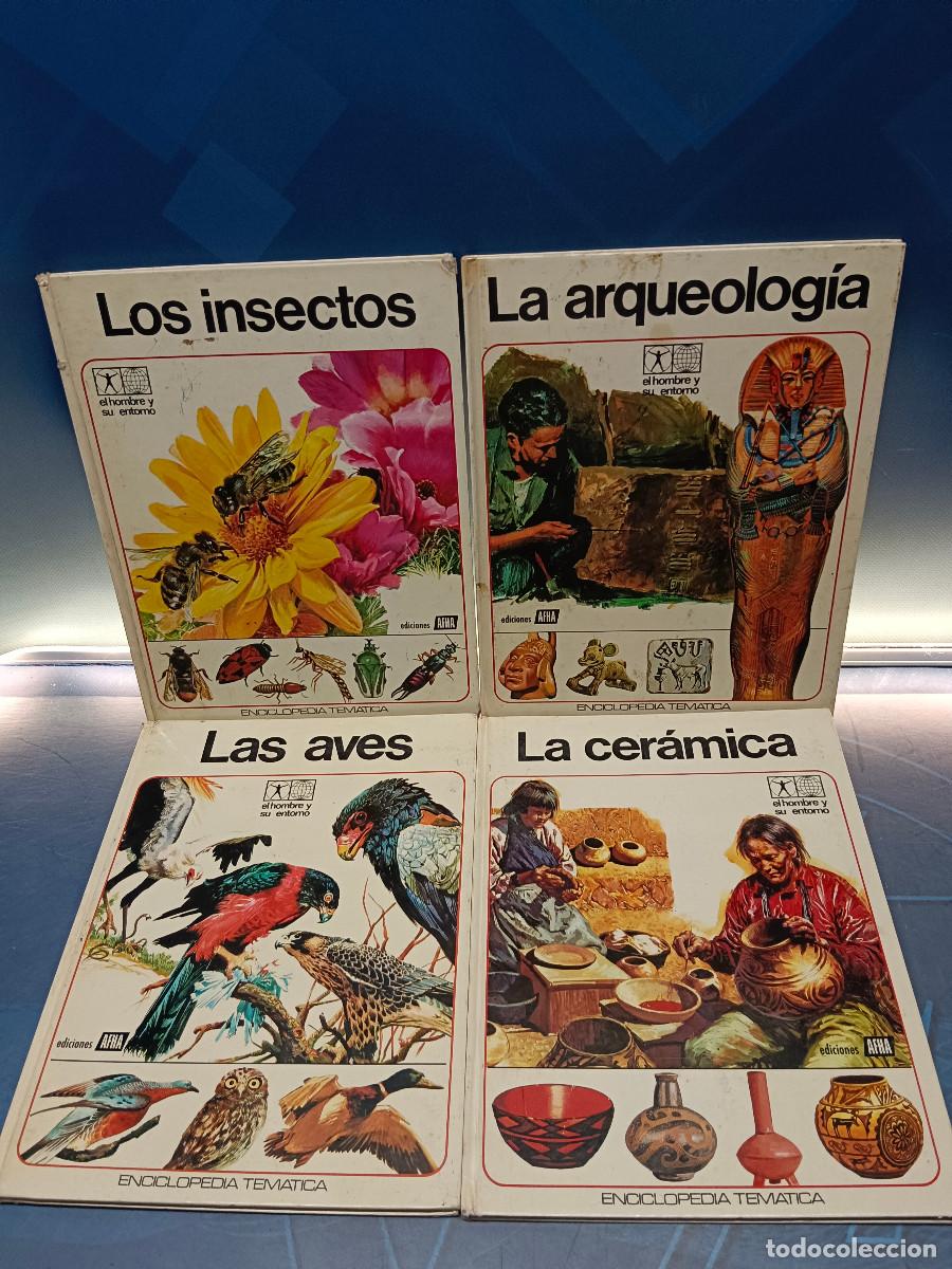 Enciclopedias de segunda mano: 4 tomos, enciclopedia tematica, 1980, Los insectos, La arqueologia, las aves, la ceramica, ediciones