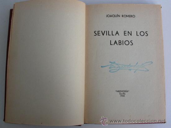 Libros de segunda mano: Sevilla en los Labios. Joaquin Romero - Foto 1