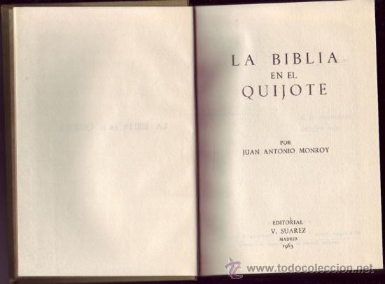 Libros de segunda mano: La Biblia en el Quijote (1963). Juan A. Monroy. - Foto 1
