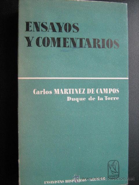 Libros de segunda mano: ENSAYOS Y COMENTARIOS. MART&Iacute;NEZ DE CAMPOS, Carlos. 1963 - Foto 1